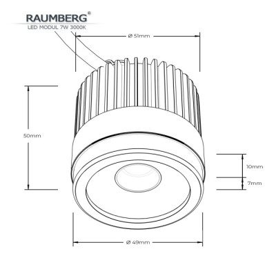 Светодиодный модуль  Raumberg7W3000K